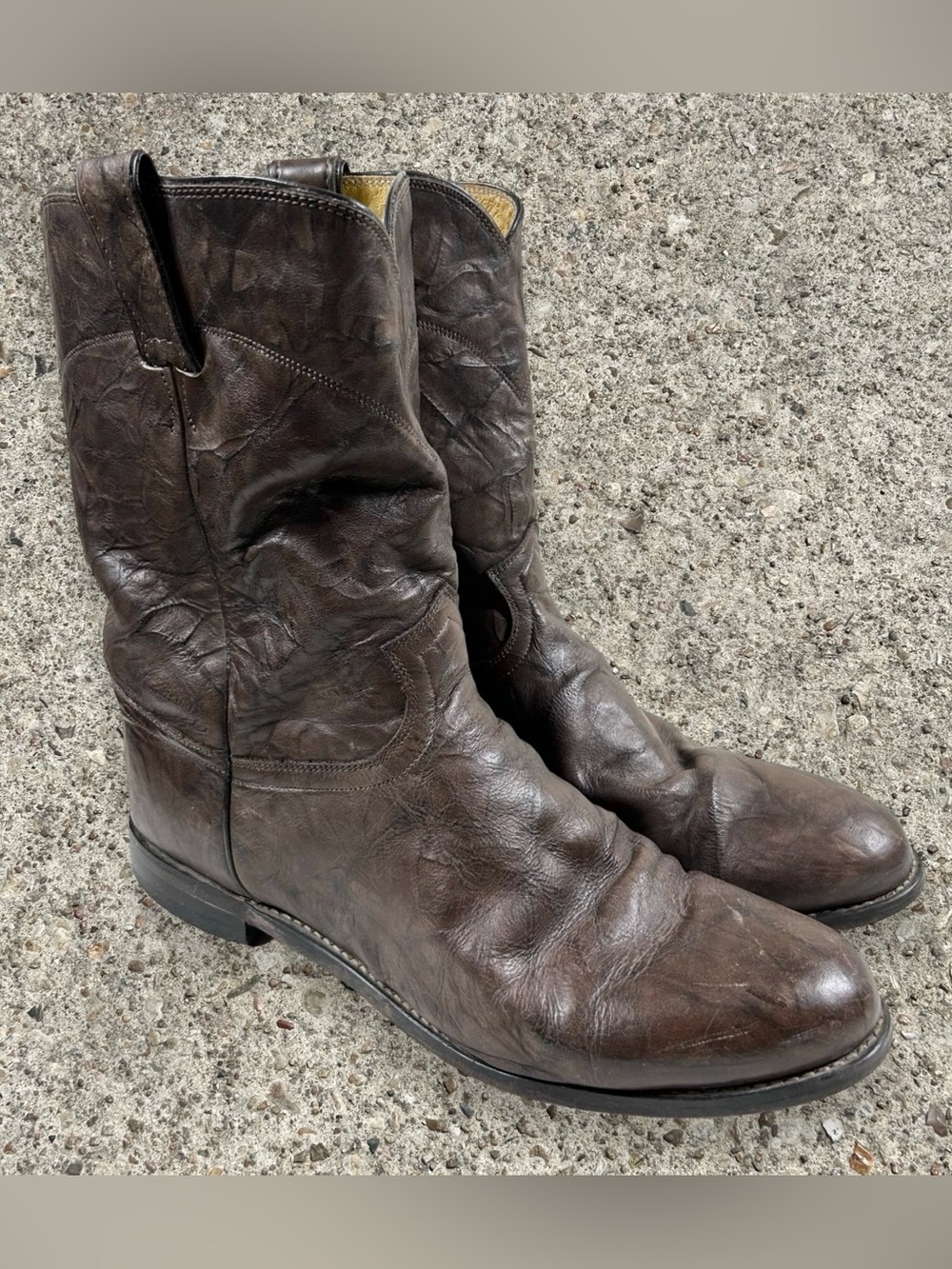JUSTIN vintage 90s shabby chic roper western boots